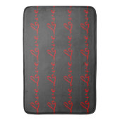 Tapis De Bain Calligraphie tendance gris rouge amour mariage (devant Vertical)