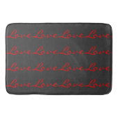Tapis De Bain Calligraphie Tendance Grise Rouge Amour Mariage (Devant)