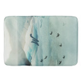 Tapis De Bain Calme Monogramme Nature Aquarelle paysage de monta (Devant)