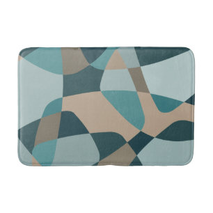 Tapis De Bain Calques Roches du milieu du siècle Turquoises