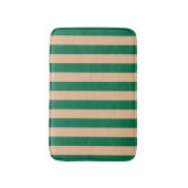 Tapis De Bain Camel Beige & Classic Green Stripe (Devant (Vertical))