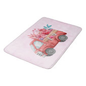 Tapis De Bain Camion d'amour mignon avec Coeur Cargo Aquarelle (Angle)