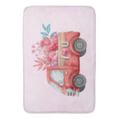 Tapis De Bain Camion d'amour mignon avec Coeur Cargo Aquarelle (devant Vertical)