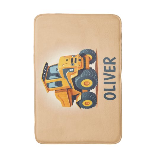 Tapis De Bain Camion de construction Jaune moderne (Devant (Vertical))