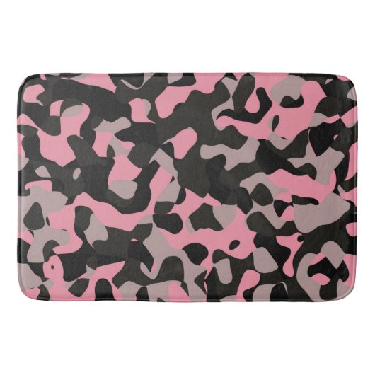 Tapis De Bain Camo rose et noir (Devant)