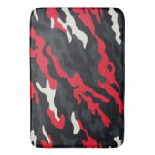Tapis De Bain Camouflage blanc gris rouge Motif Camo (devant Vertical)