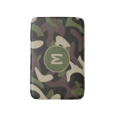 Tapis De Bain Camouflage militaire Vert Motif Brown Monogramme (Devant (Vertical))