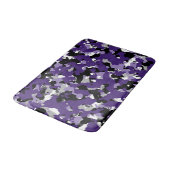 Tapis De Bain Camouflage noir blanc violet gris (Angle)