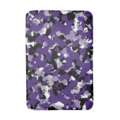 Tapis De Bain Camouflage noir blanc violet gris (Devant (Vertical))