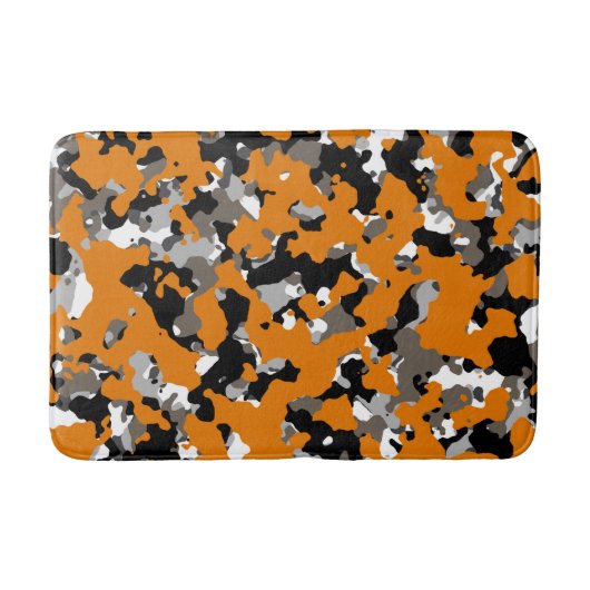 Tapis De Bain Camouflage noir gris orange Tan (Devant)