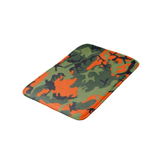 Tapis De Bain Camouflage orange et vert, Militaire, Armée (Angle)