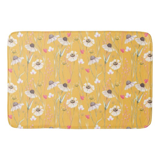 Tapis De Bain Campagne de prairie imprimé jaune (Devant)