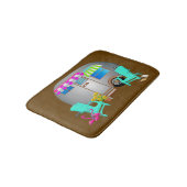 Tapis De Bain Camping-car argenté thème tropical (Angle)