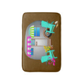 Tapis De Bain Camping-car argenté thème tropical (Devant (Vertical))