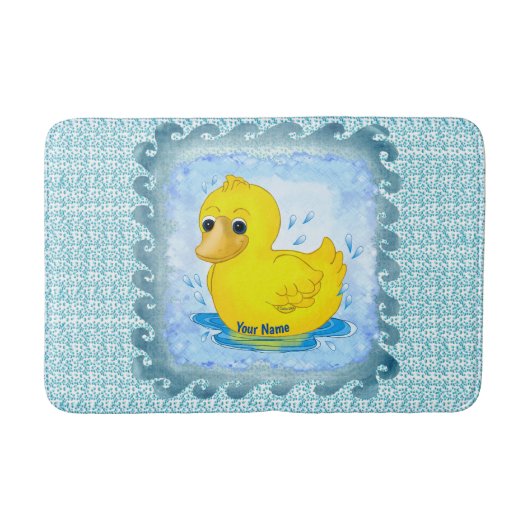 Tapis de bain Canard en caoutchouc jaune (Devant)