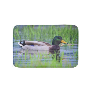 Tapis De Bain Canard masculin de canard flottant sur l'eau