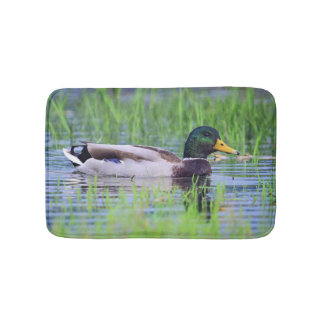 Tapis De Bain Canard masculin de canard flottant sur l'eau