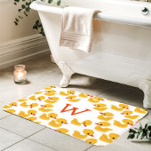 Tapis De Bain Canards en caoutchouc jaune mignon Monogramme 