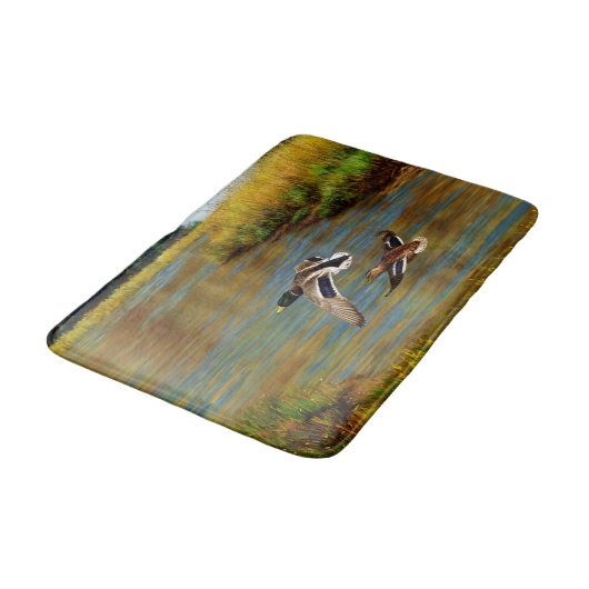 Tapis De Bain Canards-Majards Survolant L'Étang (Angle)