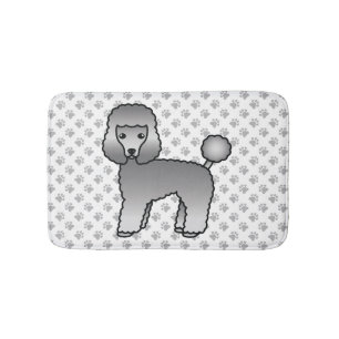 Tapis De Bain Caniche jouet gris Chien de dessin animé mignon