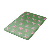 Tapis De Bain Caniche rose sur vert (Angle)