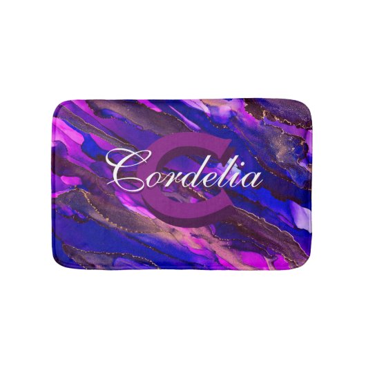 Tapis De Bain cape de nuages violets avec cuivre (Devant)