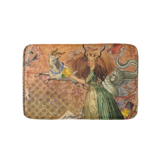 Tapis De Bain Capricorn Femme Chèvre Whimsical Amusant (Devant)