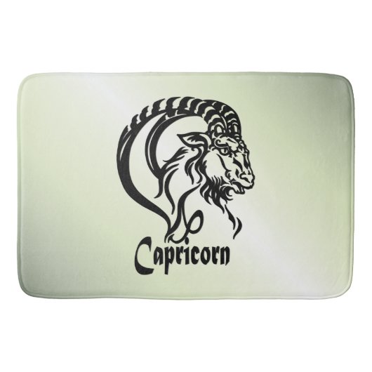Tapis De Bain Capricorne Chèvre de mer Zodiac vert (Devant)