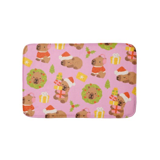 Tapis De Bain Capybara de Noël mignon (Devant)