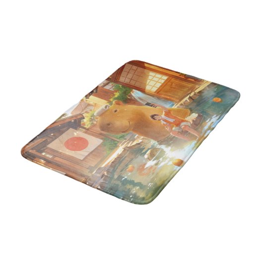 Tapis De Bain Capybara géante - Illustration de source chaude (Angle)
