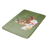 Tapis De Bain Caracal Wild Cat Floral Green (Angle)