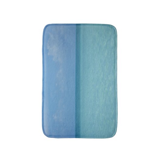Tapis De Bain Caraïbes Horizon Tropical Turquoise Bleu (Devant (Vertical))