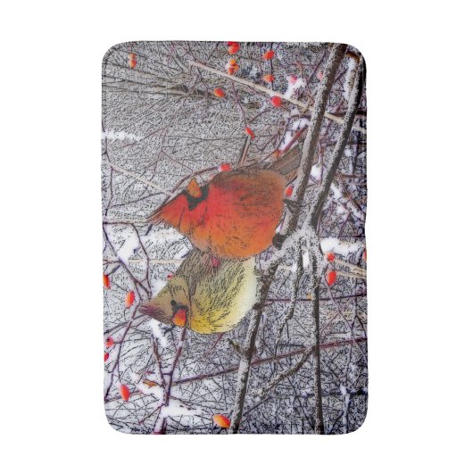 Tapis de bain cardinal de forêt (Devant (Vertical))