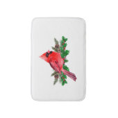 Tapis De Bain Cardinal des oiseaux rouges de Noël (Devant (Vertical))