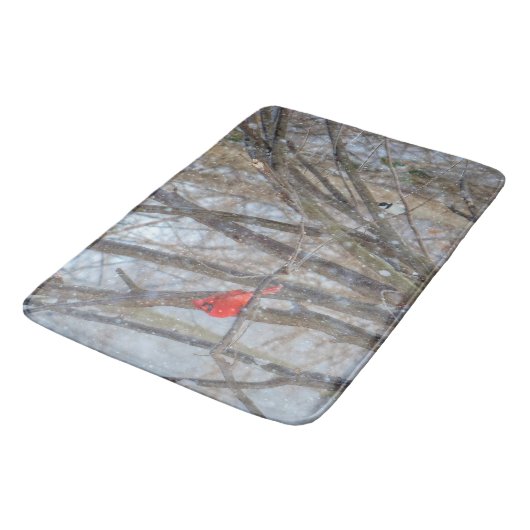Tapis De Bain Cardinal et Chickadee (Angle)