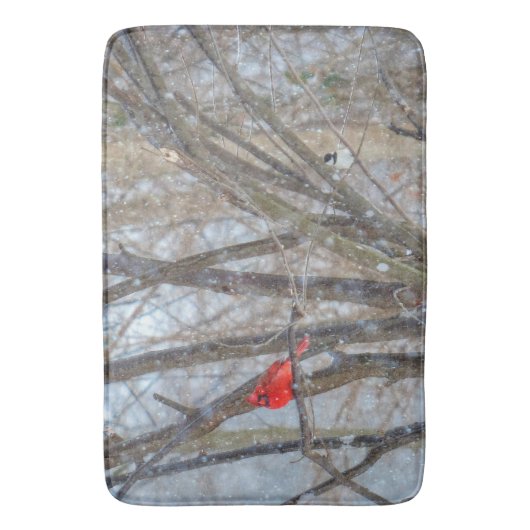Tapis De Bain Cardinal et Chickadee (devant Vertical)