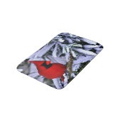 Tapis De Bain Cardinal rouge d'hiver (Angle)