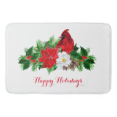 Tapis De Bain Cardinal Rouge Poinsettia Holly Pine (Devant)