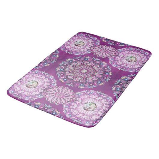 Tapis De Bain Cardinal rouge Rosace (Angle)