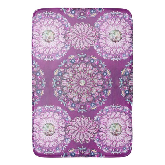 Tapis De Bain Cardinal rouge Rosace (devant Vertical)