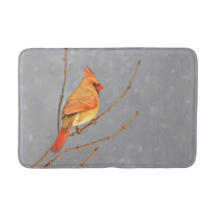 Tapis De Bain Cardinal sur la peinture de branche - Art original