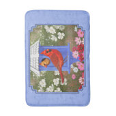 Tapis De Bain Cardinaux et Rond Birdhouse Blue (Devant (Vertical))