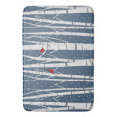 Tapis De Bain Cardinaux rouges dans les flocons de neige (devant Vertical)