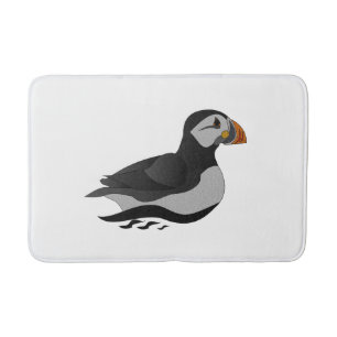 Tapis De Bain Caricature adorable en nage de Puffin Atlantique