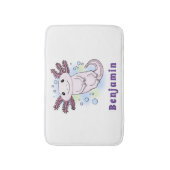 Tapis De Bain Caricature axolotl rose adorable (Devant (Vertical))