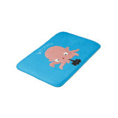 Tapis De Bain Caricature de bébé pieuvre rose mignonne humour (Angle)