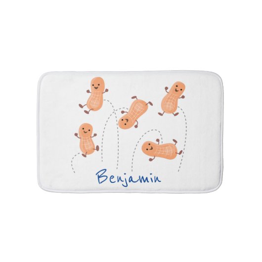 Tapis De Bain Caricature de cacahuètes joyeux sautillant (Devant)