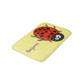 Tapis De Bain Caricature de coccinelle rouge joyeux (Angle)