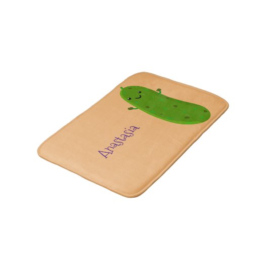 Tapis De Bain Caricature de cornichon joyeux (Angle)