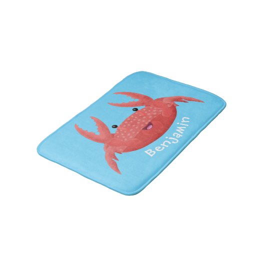 Tapis De Bain Caricature de crabe rouge cuite (Angle)